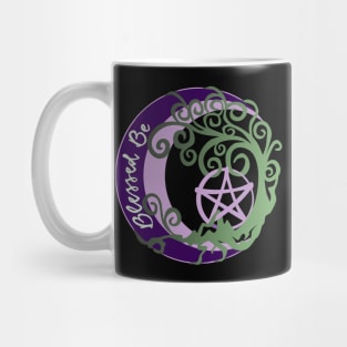 Wiccan Pagan Witch Tree of Life, Blessed Be Art, pentacle Mug